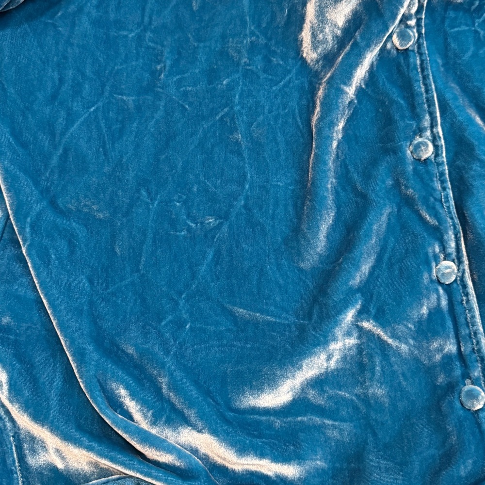 Soft Surroundings Icon Silk Velvour Poets Tunic Button Front Shirt - Picture 12 of 12